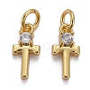 Brass Micro Pave Clear Cubic Zirconia Pendants ZIRC-Z011-35T-1