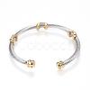 316 Surgical Stainless Steel Torque Cuff Bangles BJEW-D437-A10-1