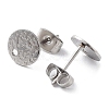 Non-Tarnish 201 Stainless Steel Flat Round Stud Earring Findings STAS-K259-18B-P-2