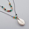 Cowrie Shell Beads Pendants Necklaces Sets NJEW-JN02299-02-2
