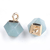 Electroplate Natural Amazonite Star Cut Round Charms G-S344-08F-2