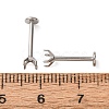 304 Stainless Steel Prong Earring Settings SA-CBA8B85-11B-03-2