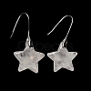 Natural Quartz Crystal Star Dangle Earrings EJEW-I315-03P-09-3