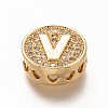 Golden Plated Brass Micro Pave Cubic Zirconia Multi-Strand Links KK-P191-01V-G-3