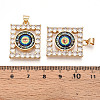Brass Micro Pave Clear Cubic Zirconia Pendants for Women KK-T070-91A-04-3