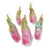 Electroplated Raw Rough Natural Quartz Crystal Big Pendants G-A229-02G-02-1