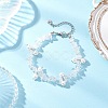 3Pcs Natural Mixed Gemstone Chip & Glass Shell Round Beaded Bracelets BJEW-JB12303-4