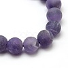 Frosted Natural Amethyst Round Bead Strands G-M064-8mm-13-2