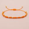 Glass & Brass Round Beads Braided Bead Bracelets RD6595-11-1