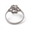 Non-Tarnish 201 Stainless Steel Hollow Flower Finger Ring for Women RJEW-J051-13P-3