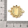 Religion Brass Micro Pave Clear Cubic Zirconia Flower Connector Charms KK-I360-008G-02-3