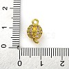 Brass Micro Pave Clear Cubic Zirconia Connector Charms KK-A230-06C-G-3
