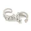 Brass Micro Pave Cubic Zirconia Cuff Earrings EJEW-C104-042P-2