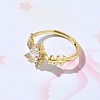 Brass Micro Pave Cubic Zirconia Finger Rings RJEW-C163-05G-3