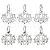 6Pcs Hollow 925 Sterling Silver Lotus Charms STER-DR0001-34-1