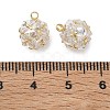 Brass Pave Clear Cubic Zirconia Charms CU-CBAD360-08G-04-3