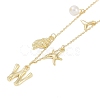 Bohemian Summer Beach Style 18K Gold Plated Shell Shape Initial Pendant Necklaces IL8059-23-1