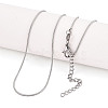 1MM 304 Stainless Steel Round Snake Chain Necklaces NJEW-N059-03P-1