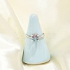 Rhodium Plated 925 Sterling Silver Moissanite Adjustable Rings RJEW-U038-10P-1