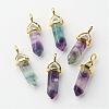 Natural Fluorite Pointed Pendants G-G902-A07-2