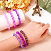 6Pcs 6 Styles 8mm Glass Round Beaded Stretch Bracelet Sets BJEW-TAC0022-7