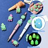 10Pcs 10 Colors Luminous Silicone Beads SIL-CJ0003-08-3