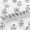 Brass Grade A Rhinestone Spacer Beads RSB037NF-02-1