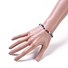 Handmade Evil Eye Lampwork Flat Round Beads Stretch Bracelets BJEW-JB05005-02-3