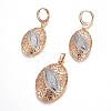 Brass Micro Pave Cubic Zirconia Jewelry Sets SJEW-F189-04KCG-1