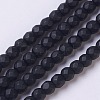 Synthetic Black Stone Beads Strands X-G-C059-4mm-1-1