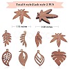 16Pcs 8 Style Autumn Theme Natural Walnut Wood Pendants WOOD-SZ0001-29-2