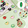 40Pcs Printed Opaque Acrylic Beads MACR-PA0001-76-6