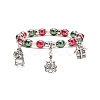 Glass Pearl Beaded Stretch Bracelet BJEW-TA00144-1