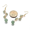 Natural Green Aventurine Earrings Dangle Earrings EJEW-TA00653-03-4