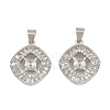 Brass Micro Pave Clear Cubic Zirconia Peg Bails Pin Pendants KK-CBA6A75-41P-1