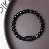 12 Constellations Protetion Lapis Lazuli & Black Obsidian  Round Beads Stretch Bracelets for Men Women WG083ED-10-3