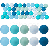 60Pcs 2 Styles Round Silicone Focal Beads with Fluorescence Acrylic Beads SIL-SP0001-01B-1