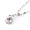 Brass Micro Pave Clear Cubic Zirconia Pendant Necklaces NJEW-JN03341-01-1