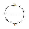 Alloy Enamel Dice Pendant Necklace with Polyester Cords NJEW-JN04515-1