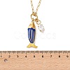 Ocean 304 Stainless Steel Enamel Fish Pendant Paperclip Chain Necklaces with Clear Cubic Zirconia SA-CBAD22F-07G-A-2
