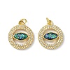 Brass Micro Pave Cubic Zirconia Pendants X-KK-A197-10G-1