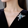 Butterfly Alloy Rhinestone Brooches for Backpack Clothes PW-WGFD049-01-2