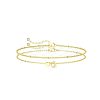 2Pcs 2 Styles Brass Beaded Bracelets & Satellite Chains Bracelets for Women FS-WG4A116-16-1