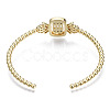 Sparkle Cubic Zirconia Ball Beaded Cuff Bangle for Her BJEW-N012-004-NF-2