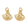 Brass Micro Pave Clear Cubic Zirconia Charms KK-Q085-02A-G-1
