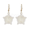 Snowflake Braided Glass Seed Bead Dangle Earrings EJEW-JE05868-1