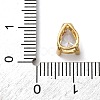 Teardrop Brass Micro Pave Cubic Zirconia Slide Charms KK-C119-16G-12-3