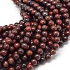 Natural Brecciated Jasper Round Beads Strands G-P075-14-8mm-1