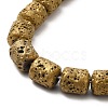Electroplated Natural Lava Rock Beads Strands G-G984-16B-3