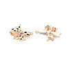 Brass Micro Pave Cubic Zirconia Connector Charms KK-S364-010-2